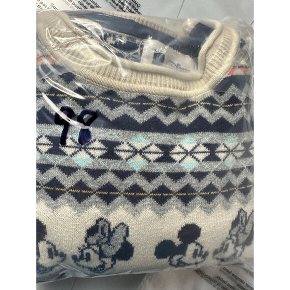 Disney Mickey & Minnie Mouse Fair Isle Sweater Gap Kids XXL 14-16 Cream & Navy C - Picture 9 of 9